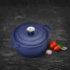 Gusseiserner Bräter Ø 24 cm blau