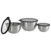 Edelstahl Schüssel 3er Set, mit Glasdeckeln