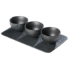 Porzellan Dip Schalen 3er Set, inklusive Tablett