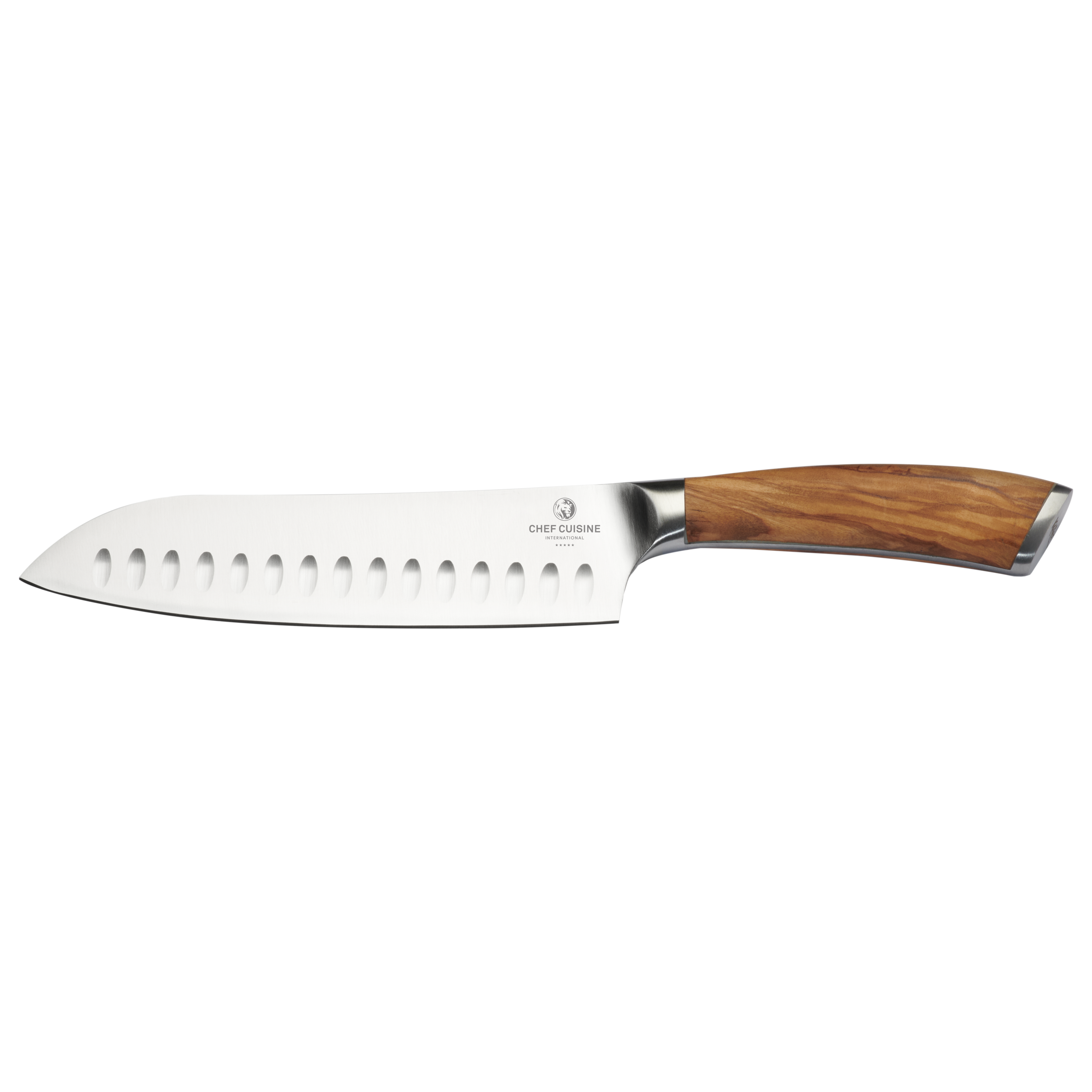 Santoku Messer mit Griff aus Olivenholz Chef Cuisine