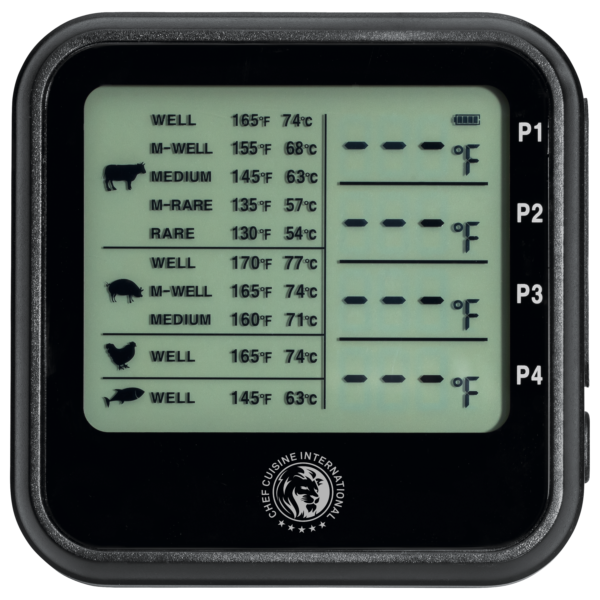 BBQ Grillthermometer Digital mit 4 Sonden – Bild 2