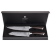 Damast Messer Set Ebenholz 2-tlg., Chef | Santoku