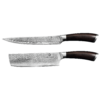Damast Messer 2er-Set, Ebenholz, Nakiri | Fleischmesser