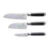 Damastmesser Set 3-tlg., Santoku | Schäl- und Garniermesser