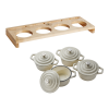 Mini-Cocottes mit Holzbar, Set 5-tlg.